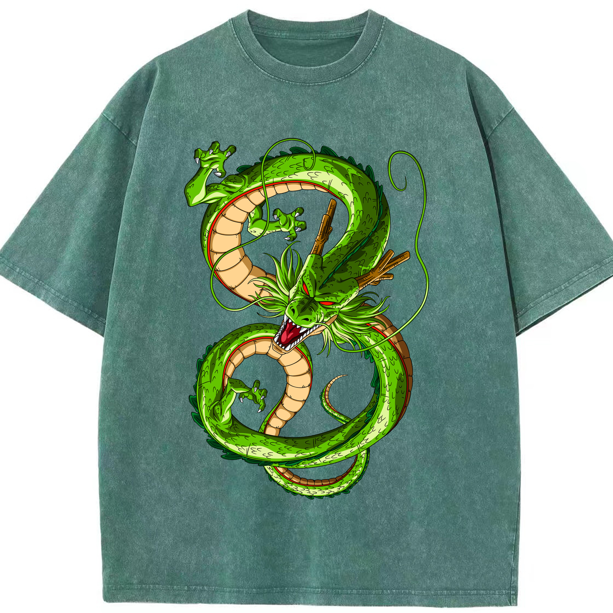 （画像用） ドラゴンボール 神龍 シェンロン DRAGON BALL Shenron 綿100% ヴィンテージ風 半袖Tシャツ（フロントプリント）